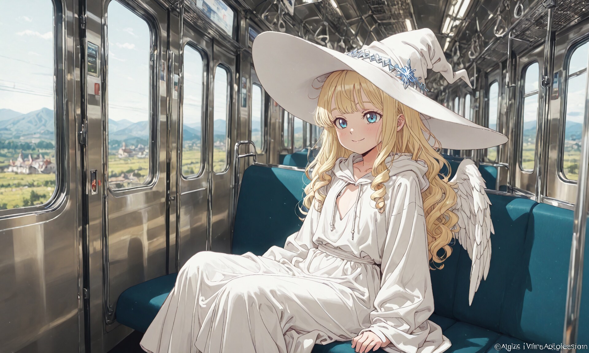 ミラちゃん、列車の旅を楽しむ | の人気AIイラスト・グラビア