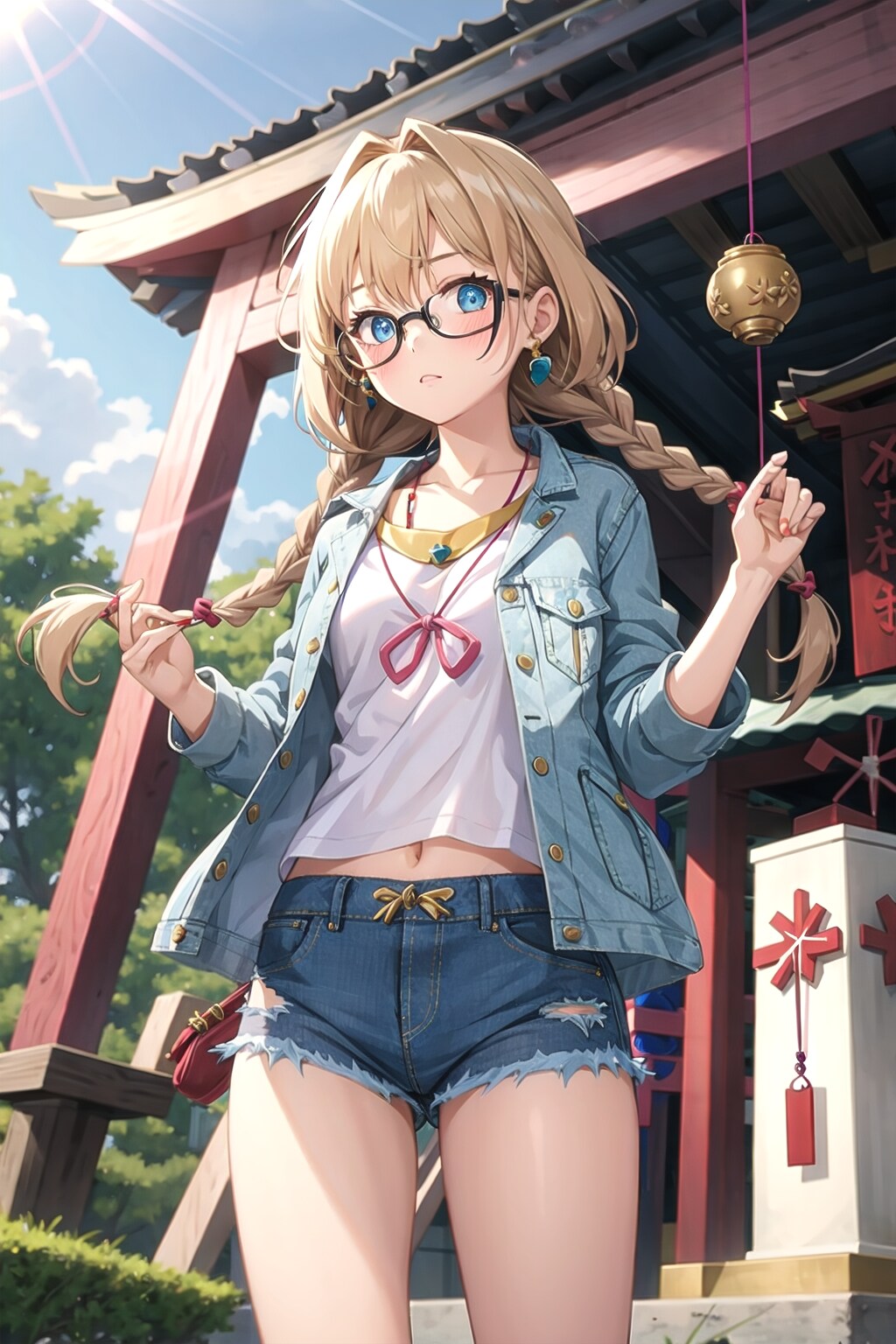 真夏の境内にて