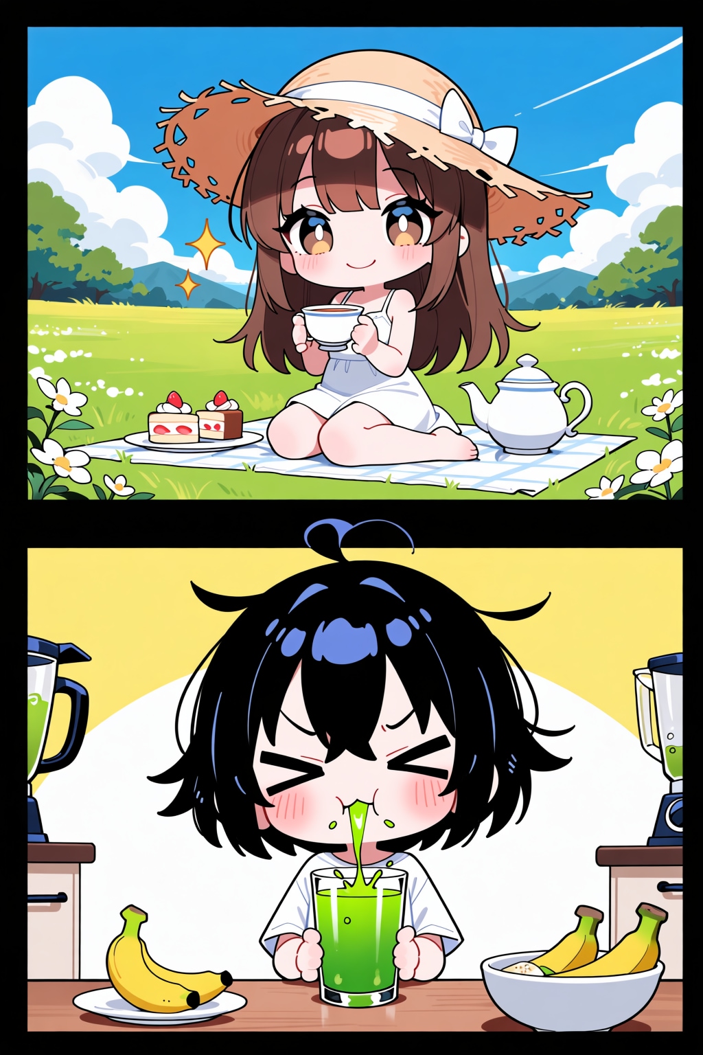 午後の紅茶⇔午前の青汁