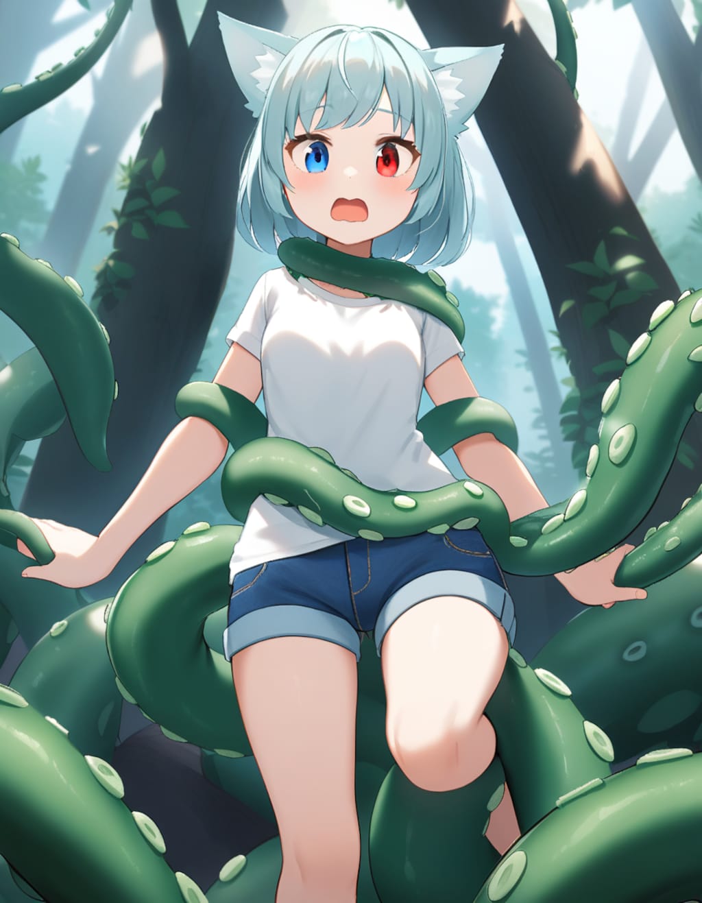 触手植物に捕まったとま