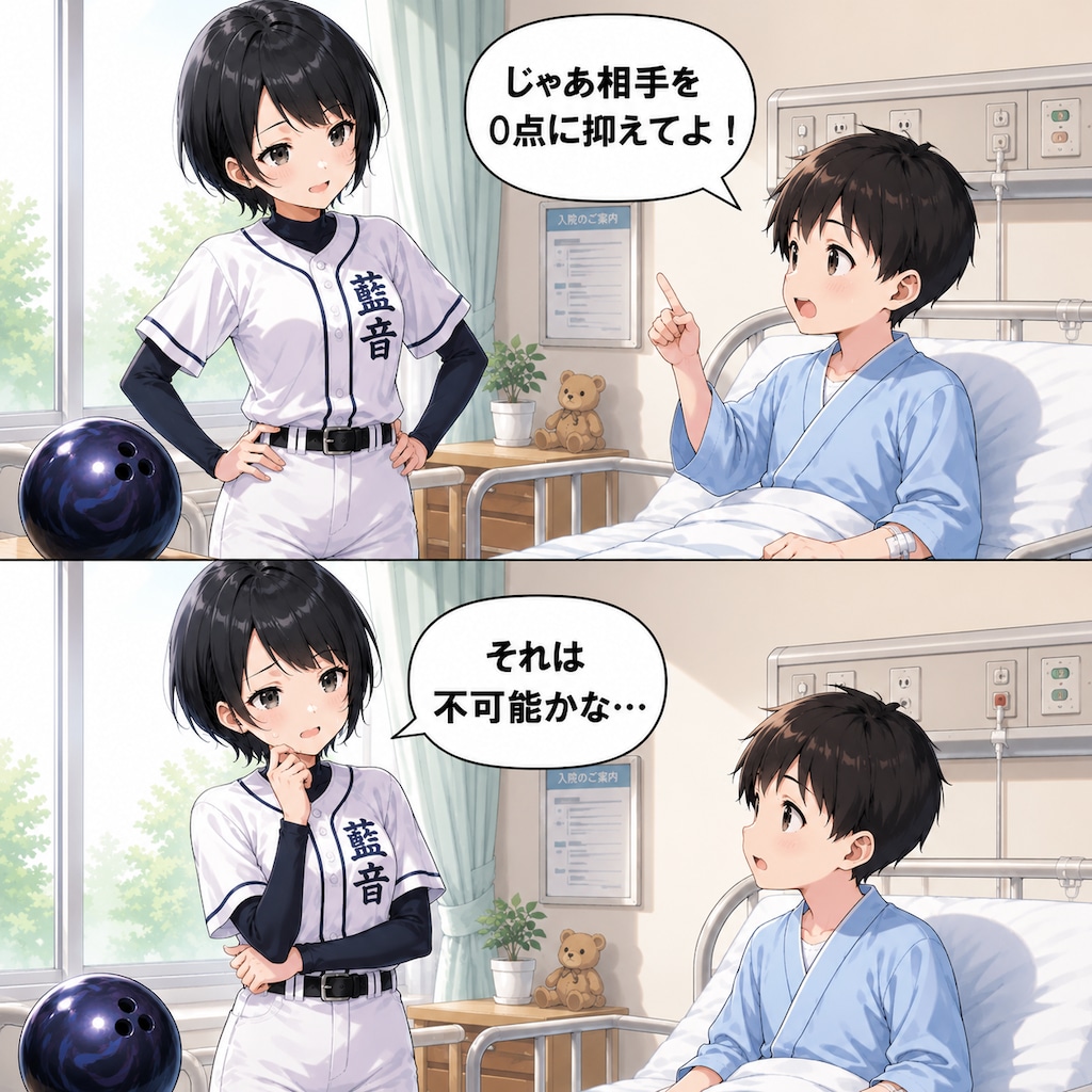 男の子に手術の約束をさせる藍音ちゃん
