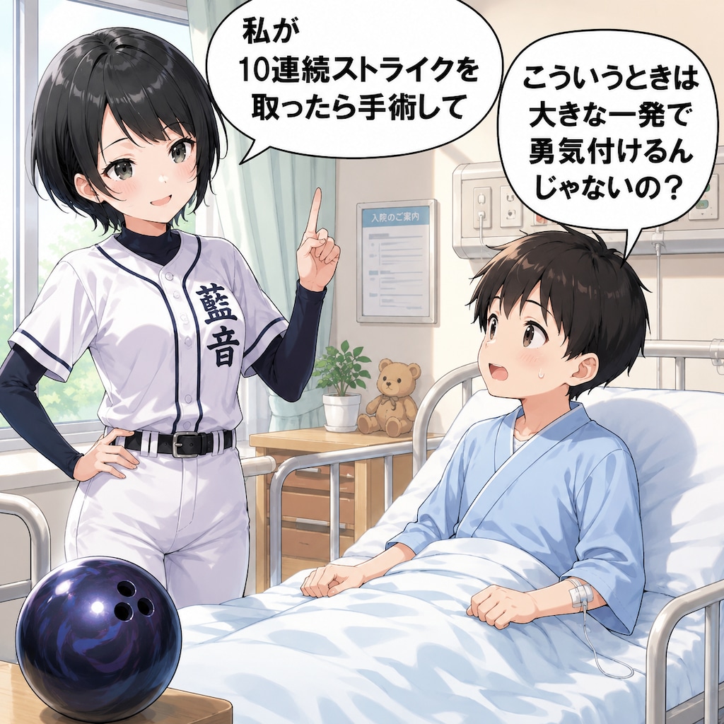 男の子に手術の約束をさせる藍音ちゃん