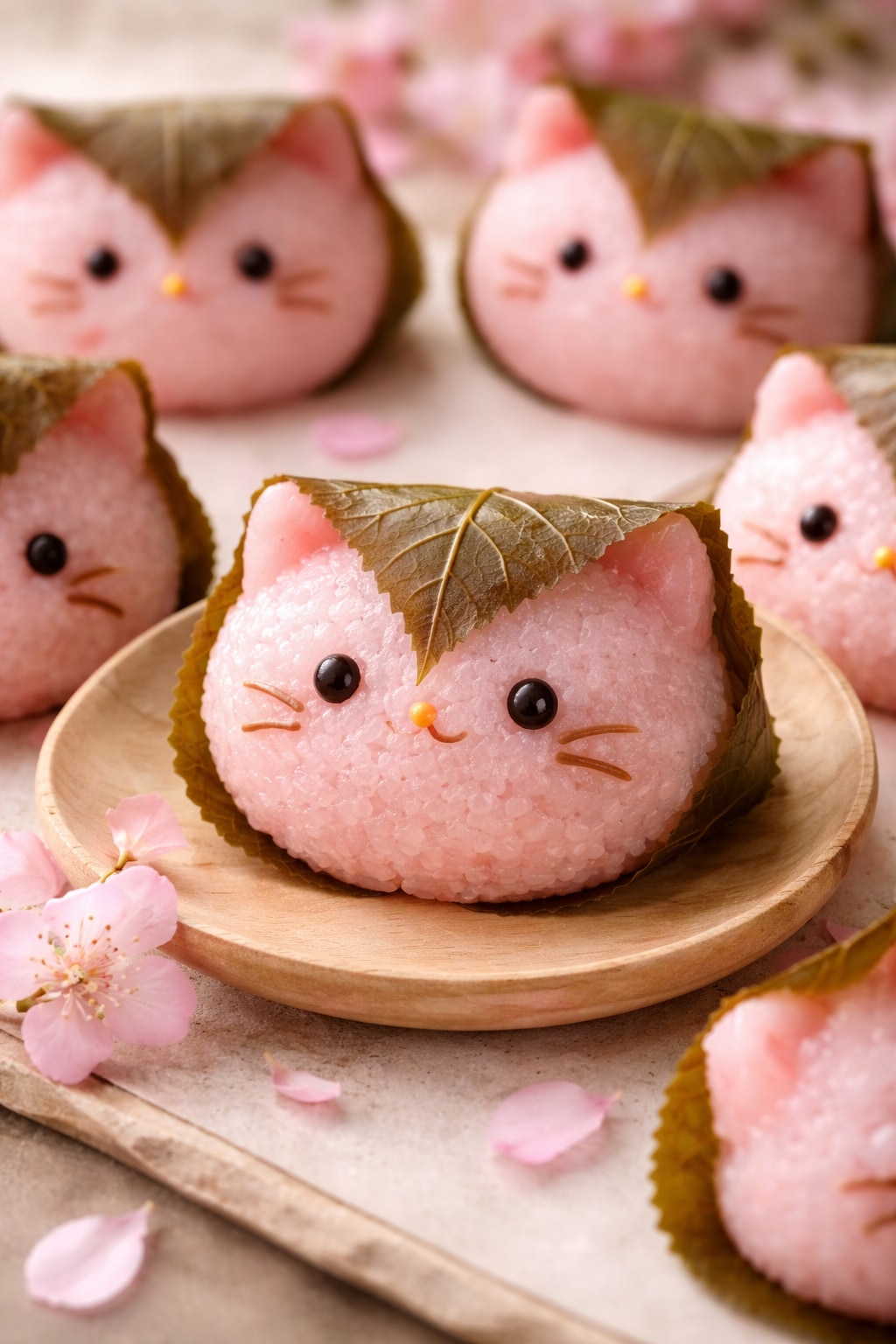 【3時のおやつ】猫ちゃ桜餅 | の人気AIイラスト・グラビア