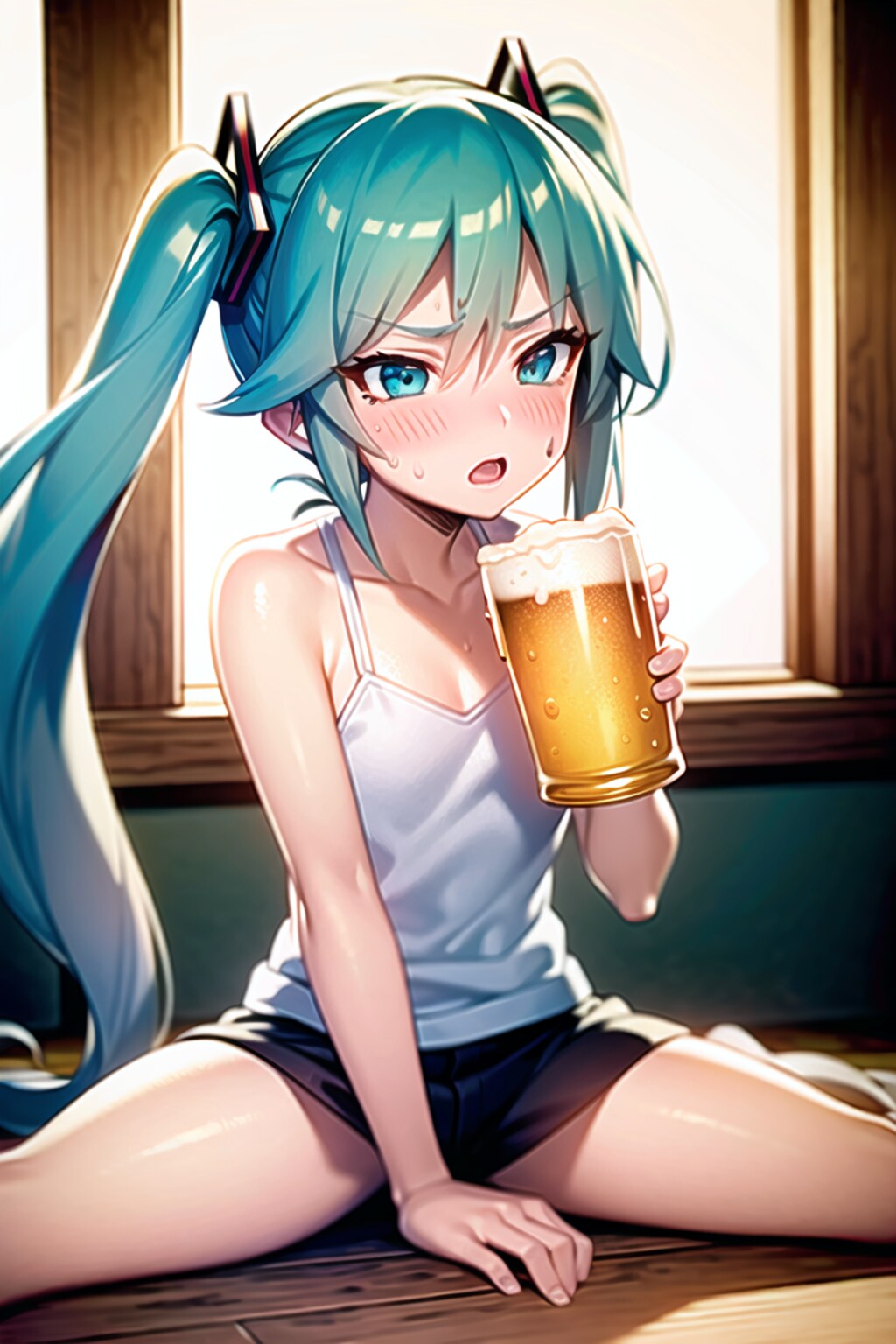 朝から飲酒ミク