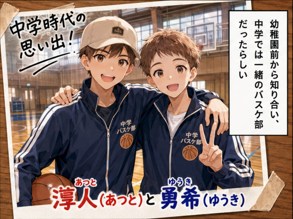 紹介4コマ_アツト＆ユーキ🏀