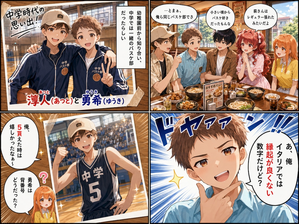 紹介4コマ_アツト＆ユーキ🏀