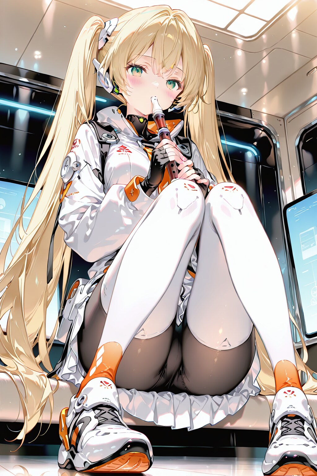 QILINちゃんにリコーダーを与える