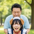 愛犬と芝生でじゃれる。 7枚目
