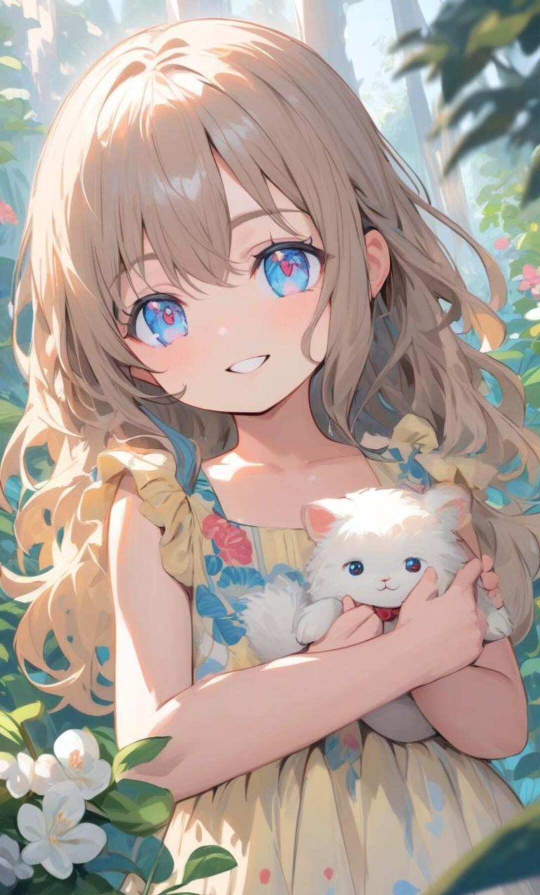 小動物と小さな女の子