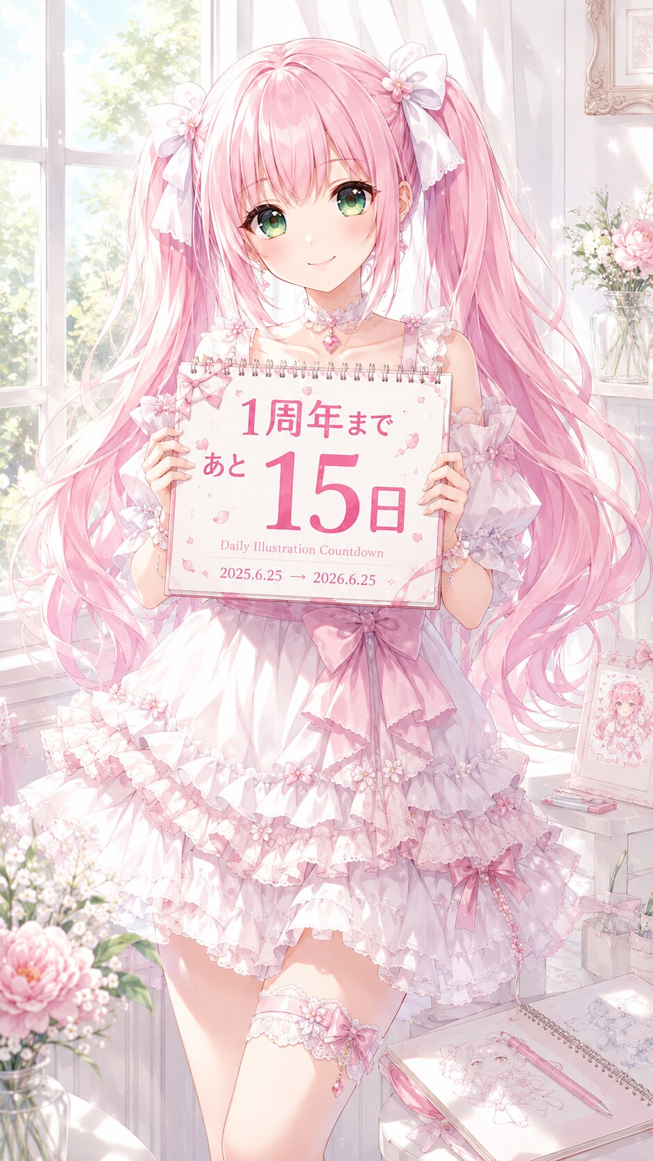 デイリーイラスト1周年カウントダウン