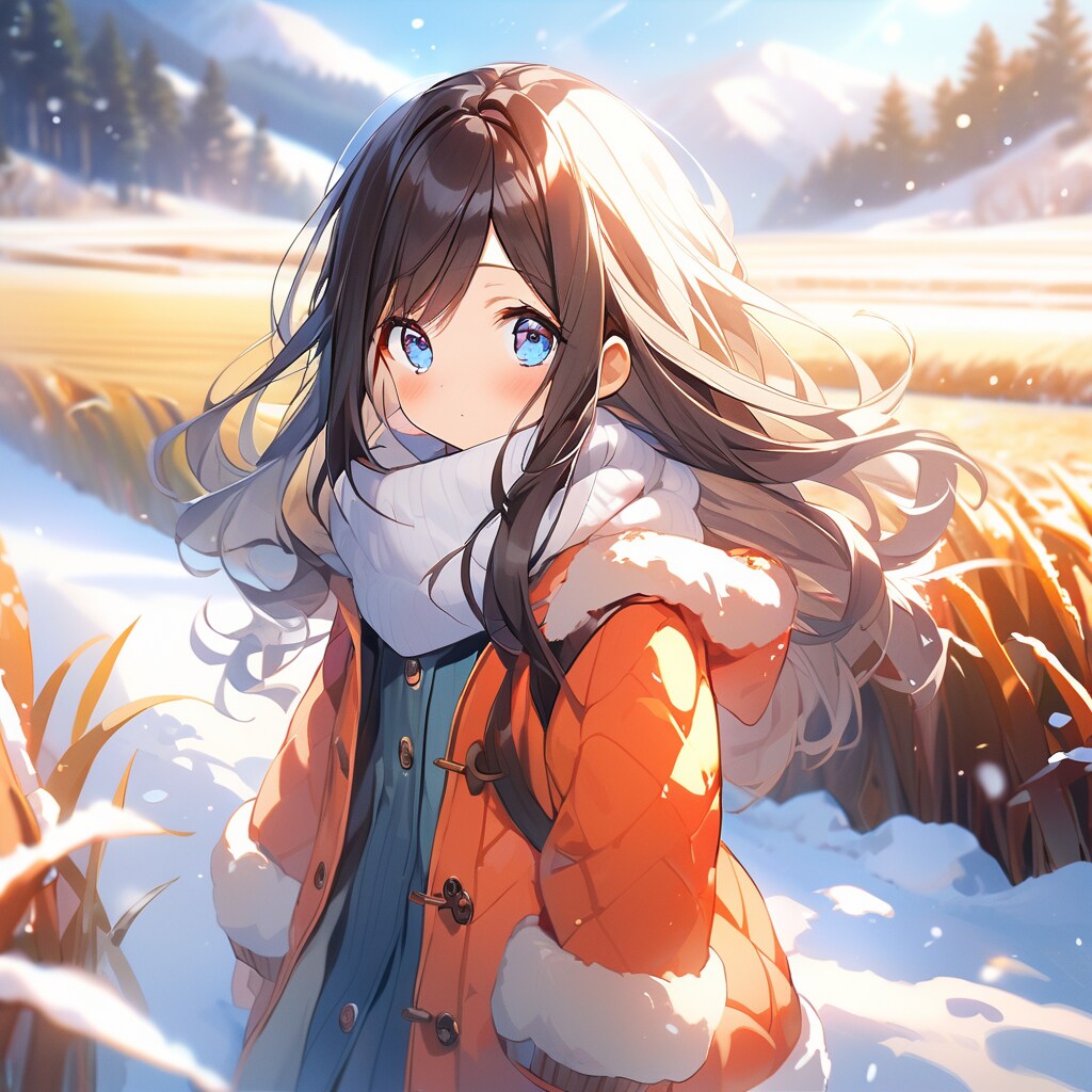 冬の朝と小さな女の子