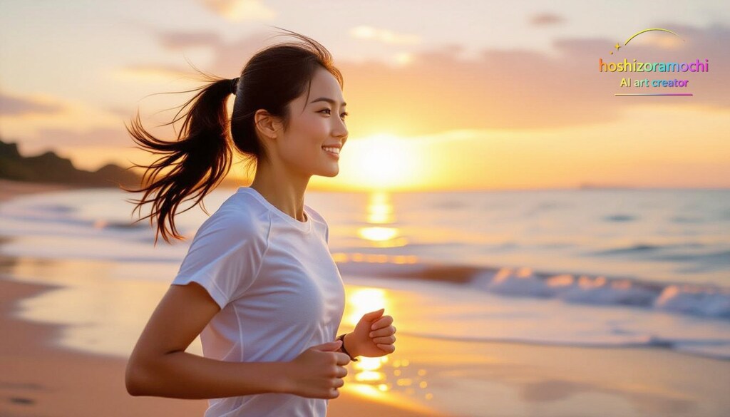 海辺のランニング - 夕日と共に駆ける / Running by the Sea - Running with the Sunset