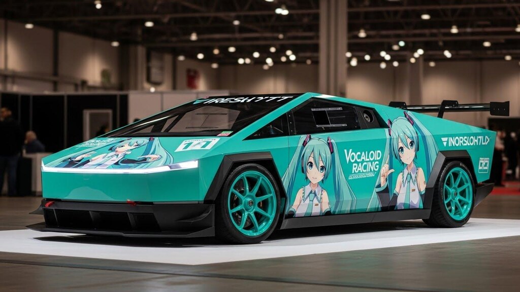 ボーカロイドレーシングテスラサイバートラックレーシングカー