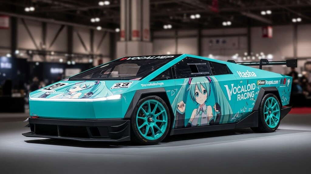 ボーカロイドレーシングテスラサイバートラックレーシングカー