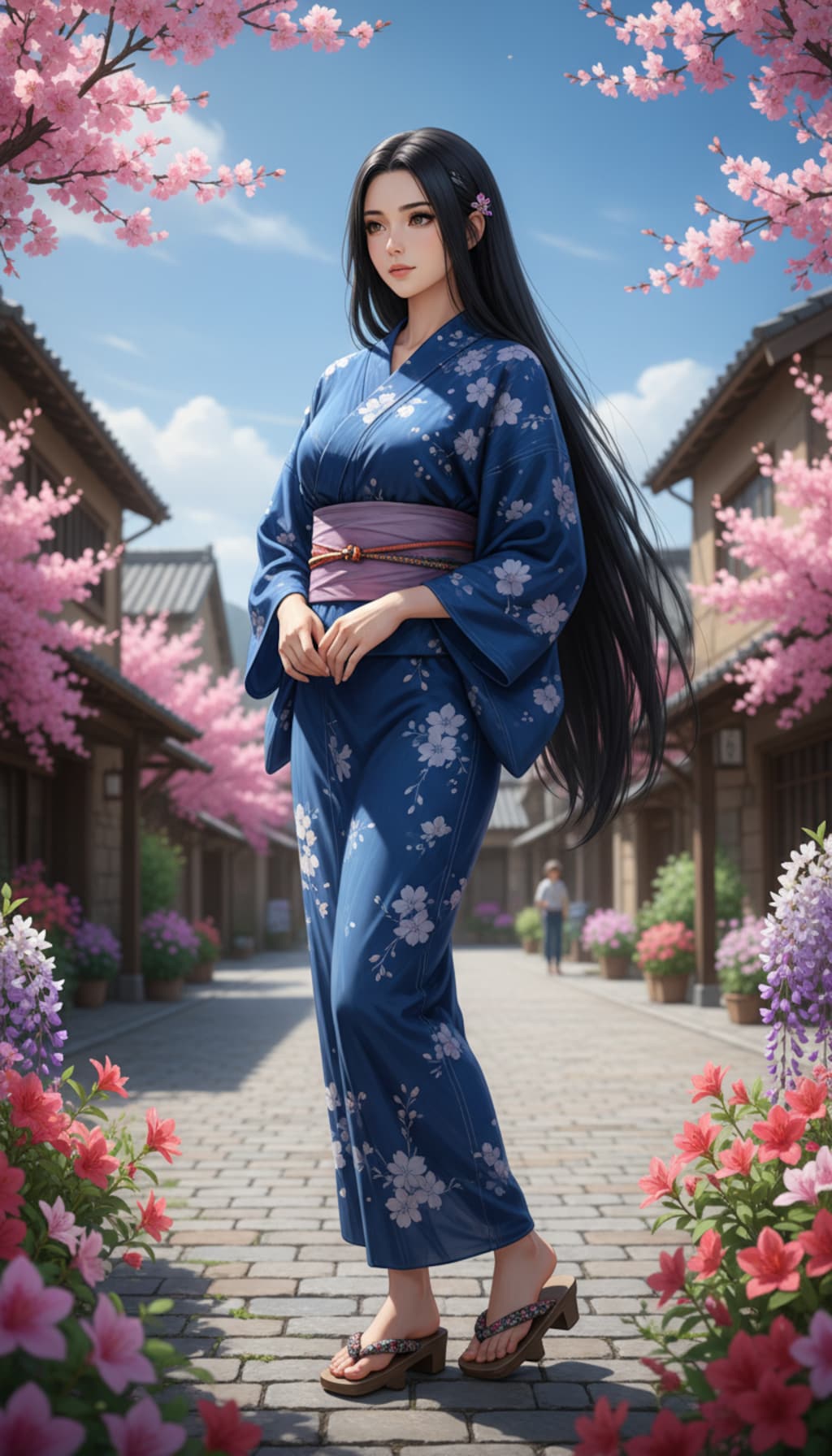 浴衣の女性(PEGASUSとGemini2.5)(呪文上は写真)