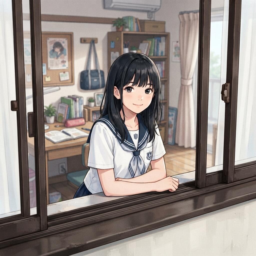 窓越しの少女