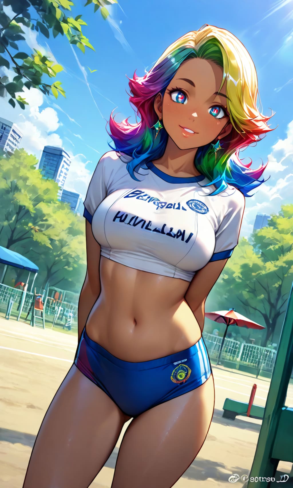 体操服姿の褐色ギャル