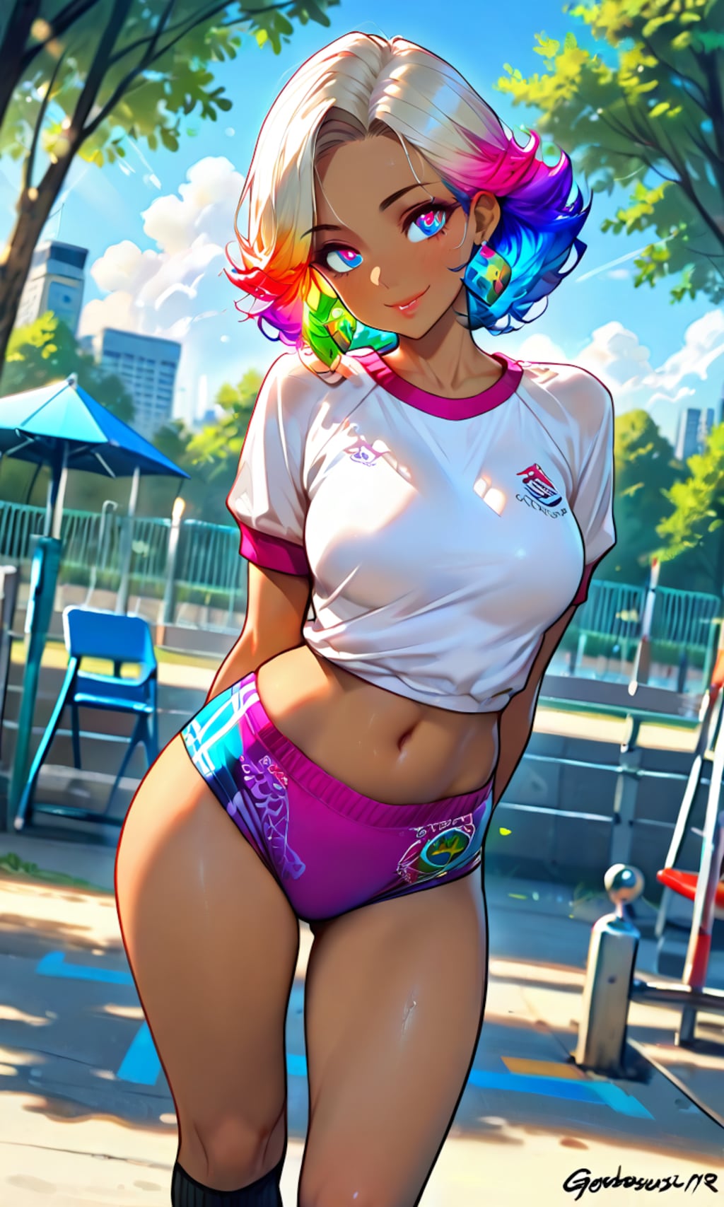 体操服姿の褐色ギャル