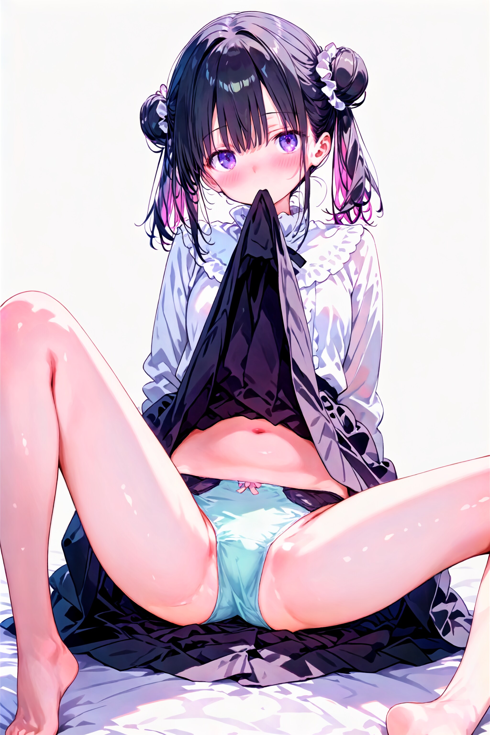 咥えて開けまして