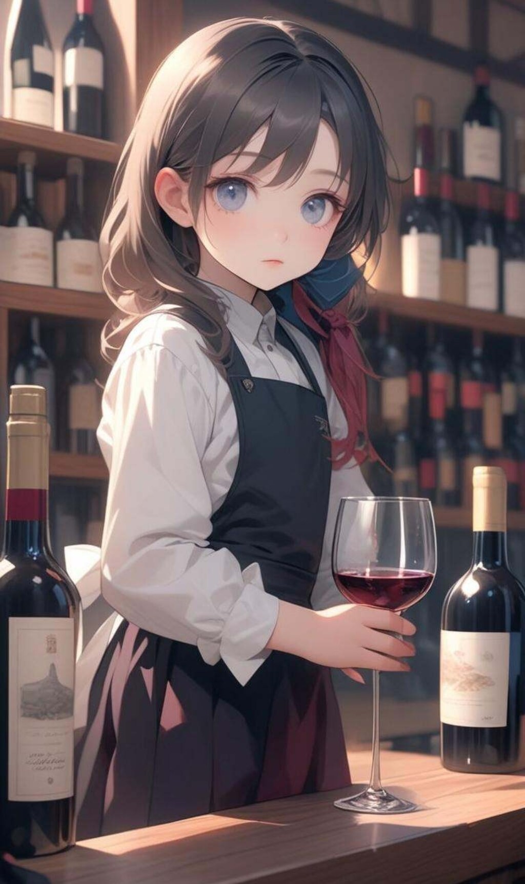 ソムリエの小さな女の子