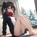 マフラー巻いてる下着の女の子 10枚目