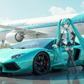 初音ミクとアヴェンタドールと飛行機 2枚目