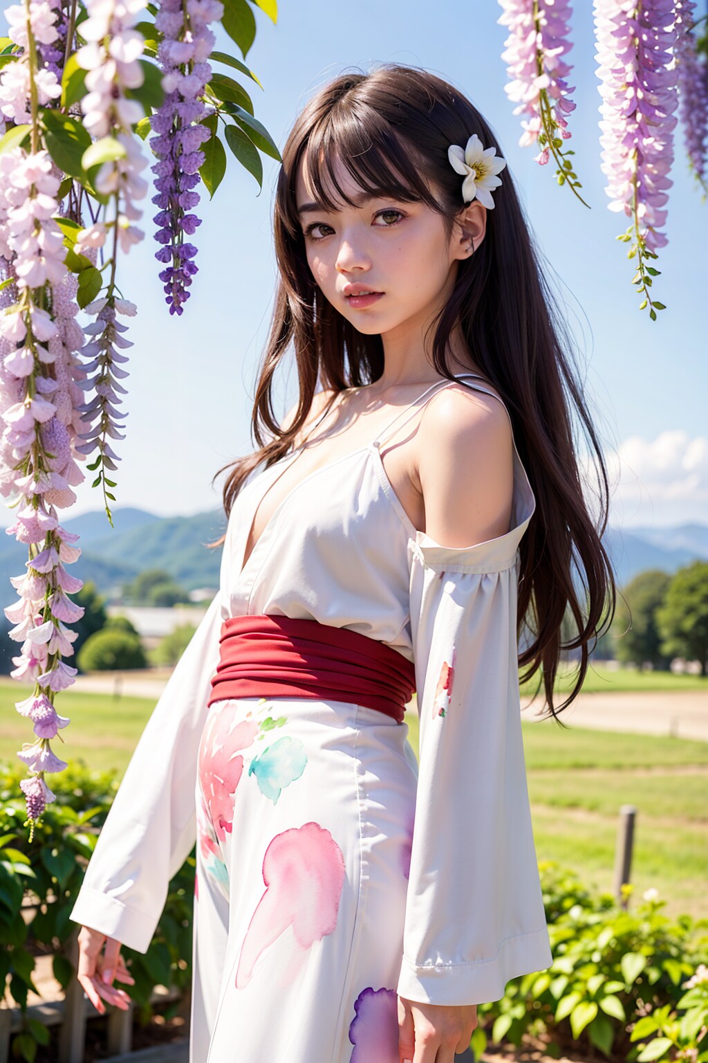 藤の花がきれい…？いえ、もっと下の方を見ていた気がしたので