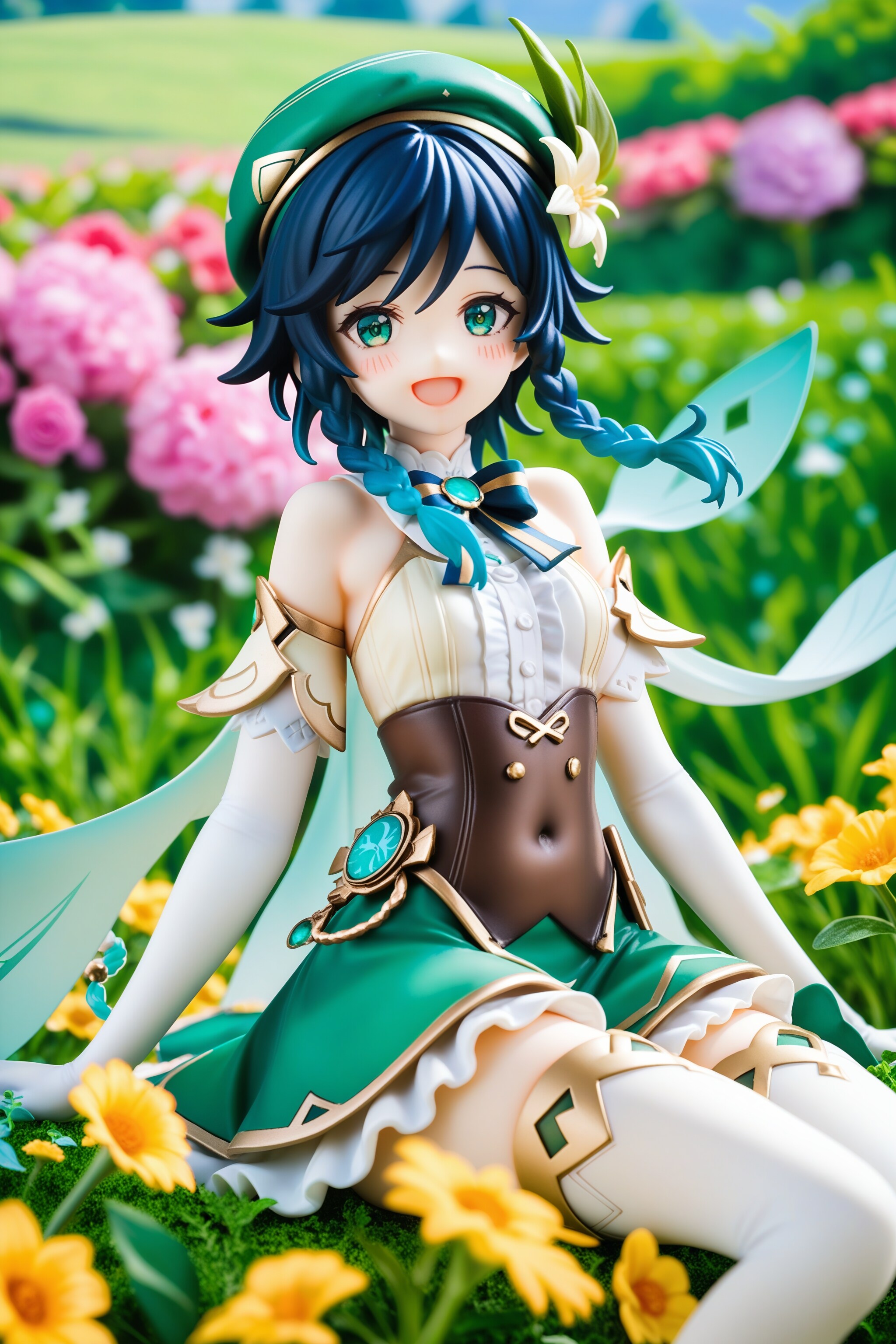 女の子ウェンティは、大自然の中で開放的になったフィギュア風