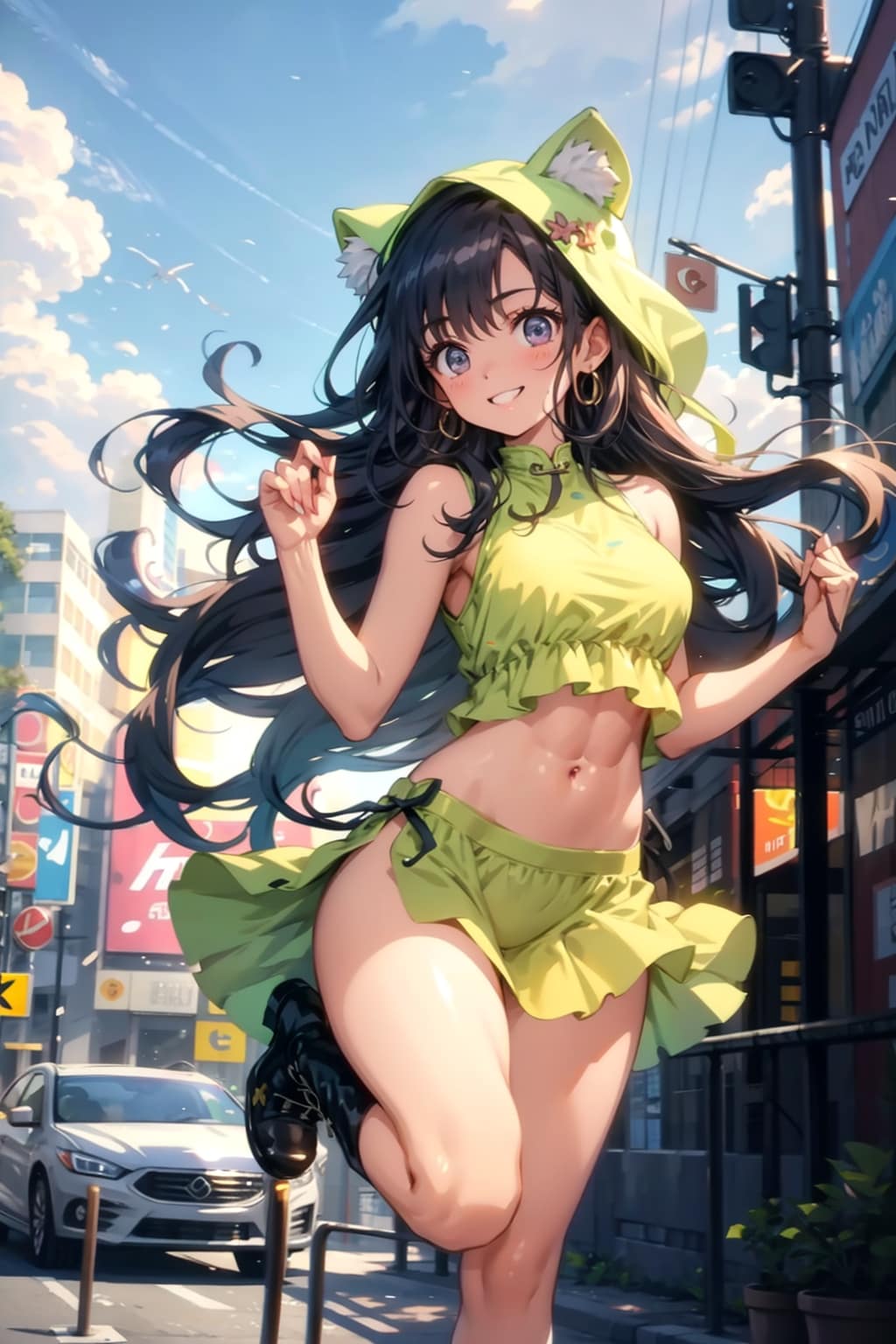 仮装して走る女