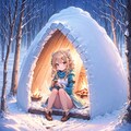 雪とケモ耳エルフさん 3枚目