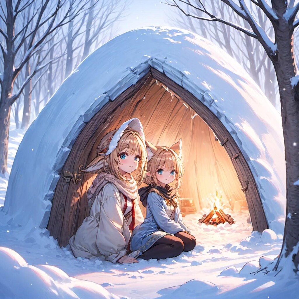 雪とケモ耳エルフさん