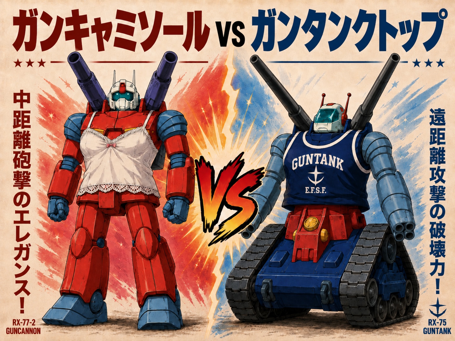 ガンキャミソールvsガンタンクトップ