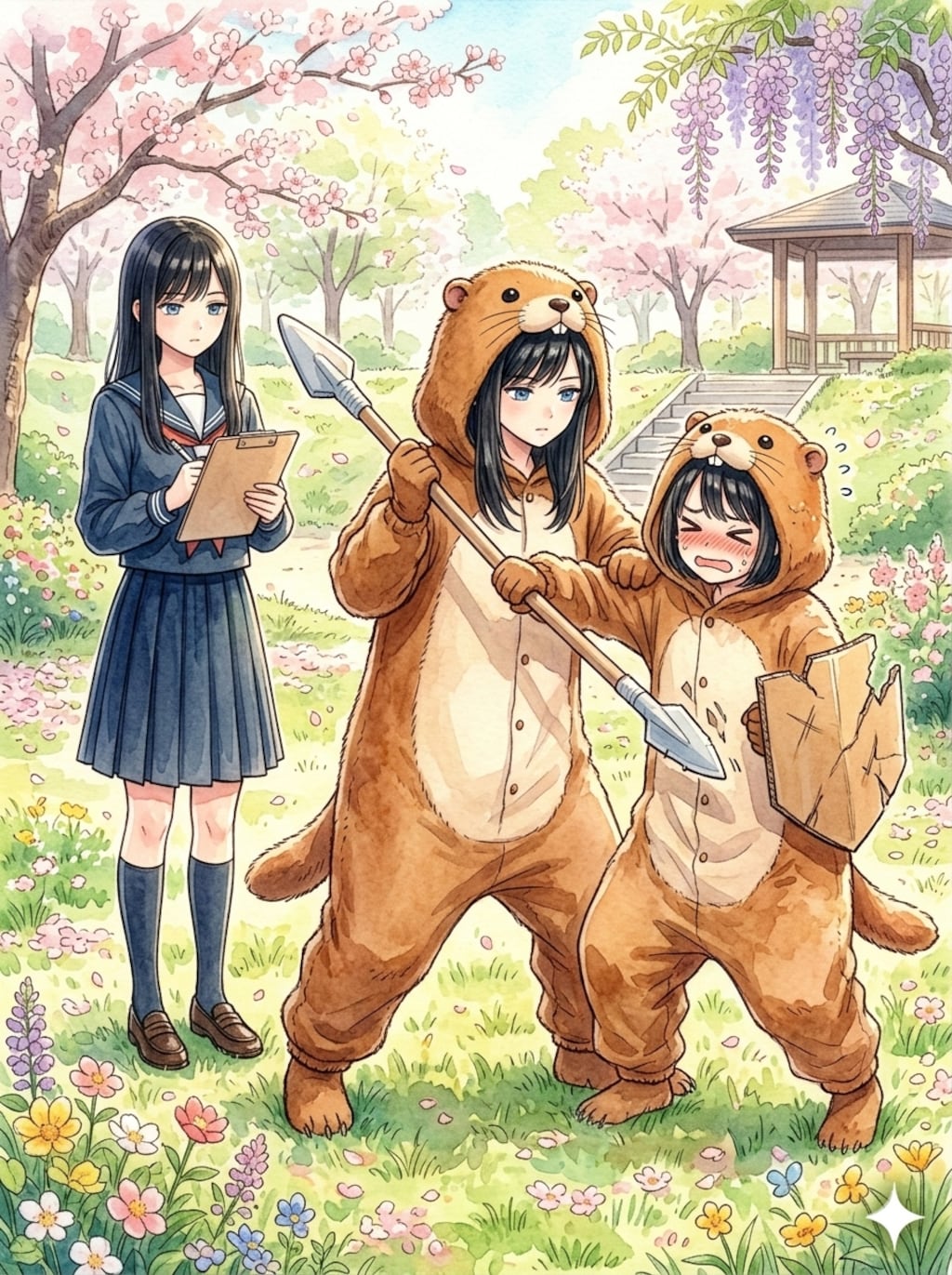 マーモットたちの模擬戦闘