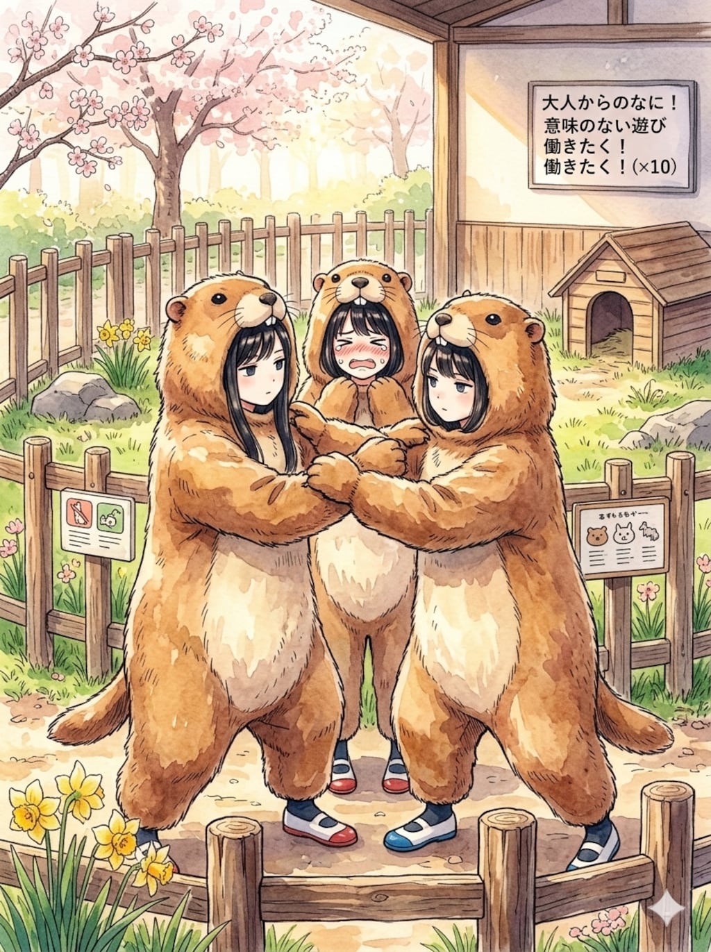 マーモットたちの模擬戦闘