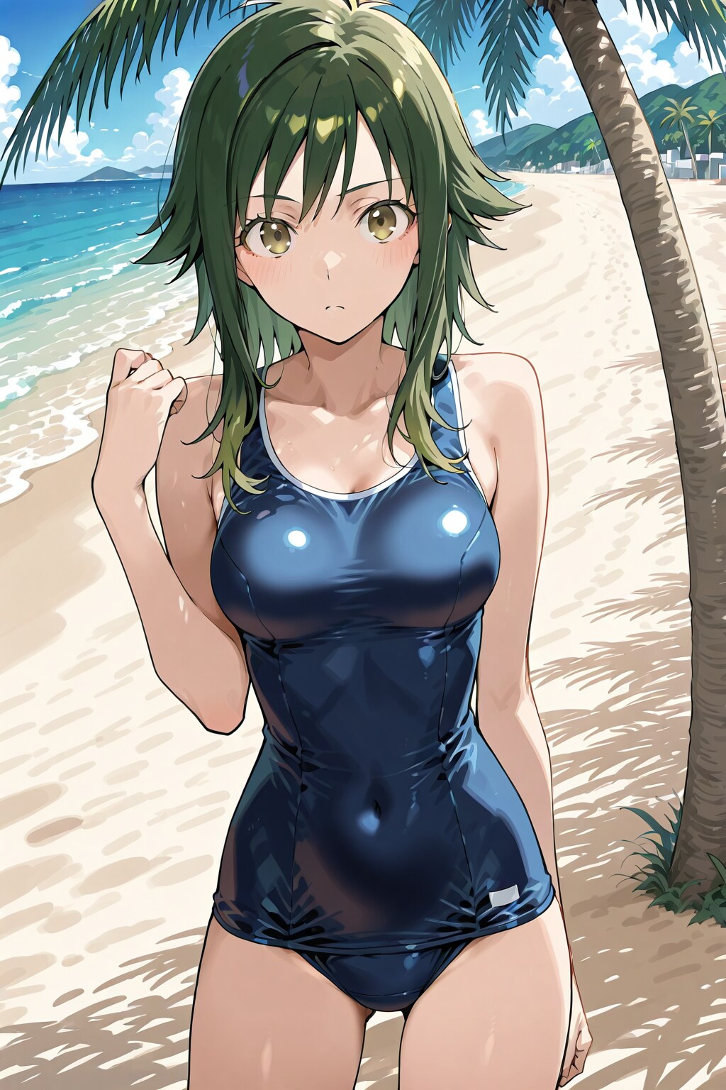JK、スク水でビーチ！２