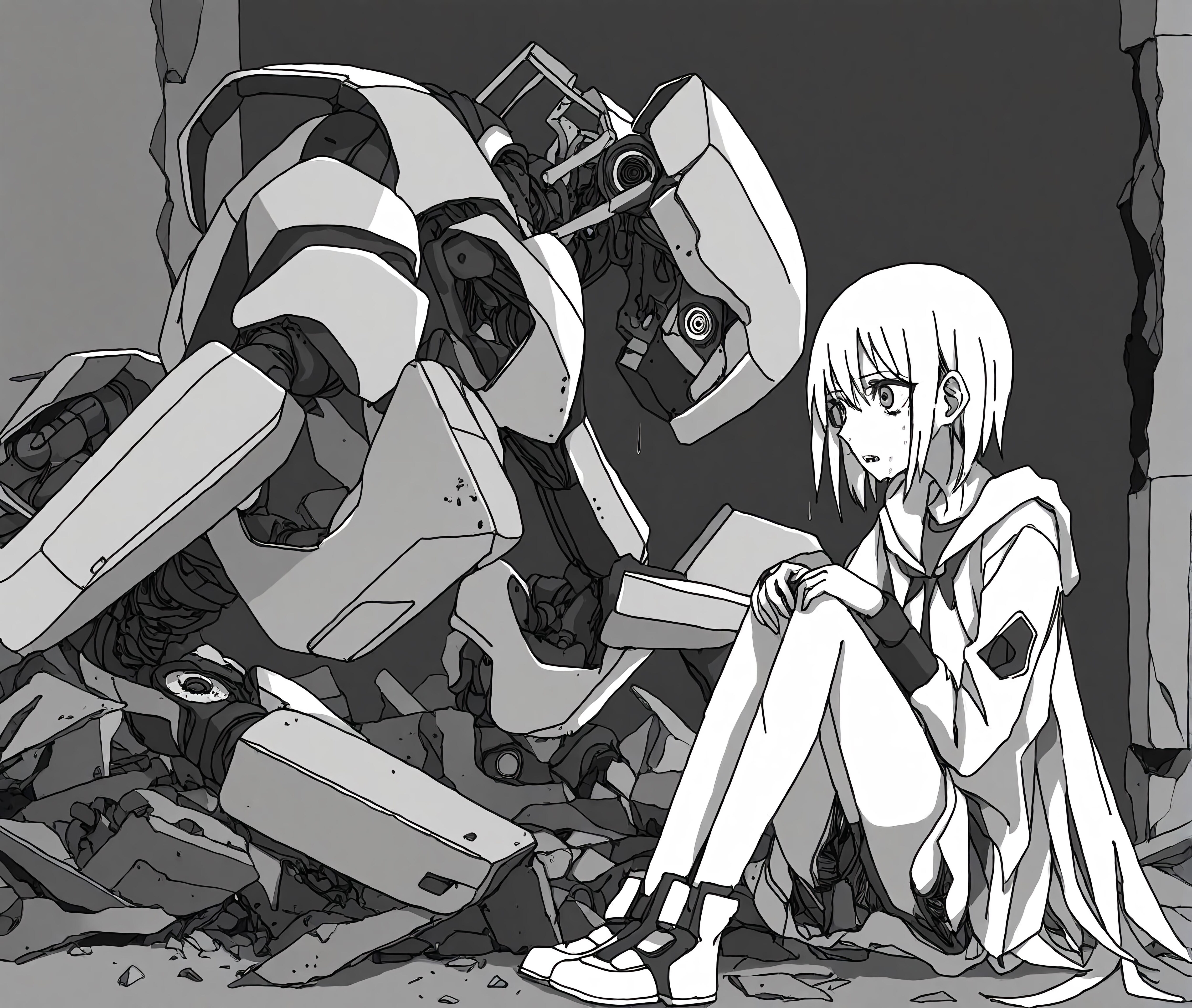 🤖　😥