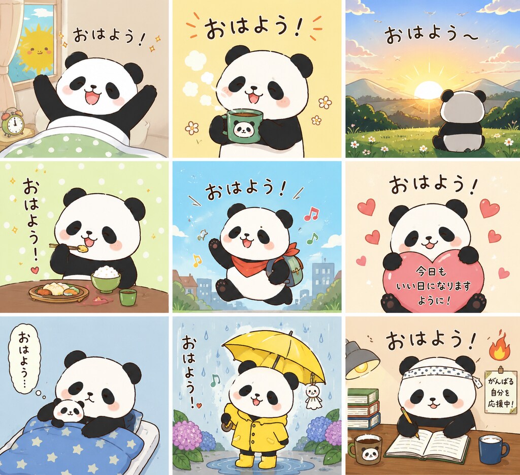 おはようパンダのいろいろ