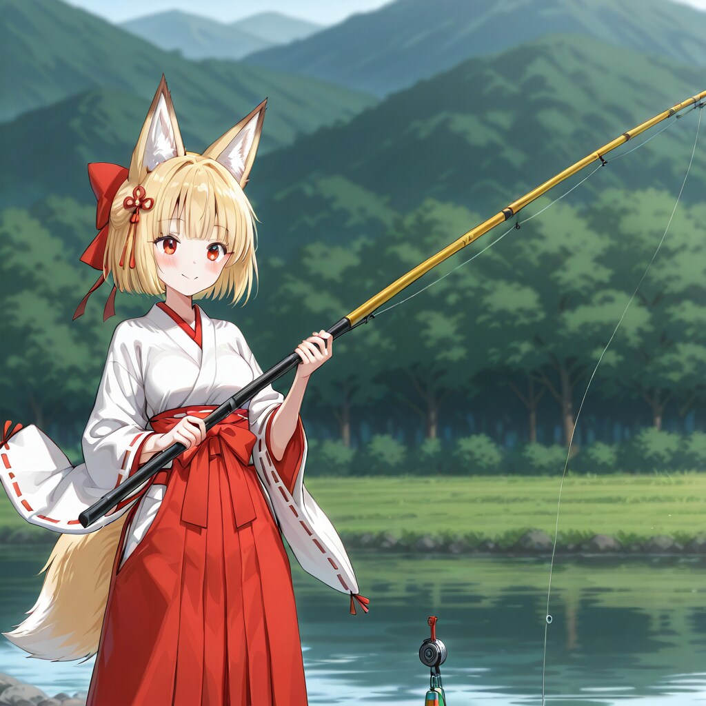 狐巫女の魚釣り