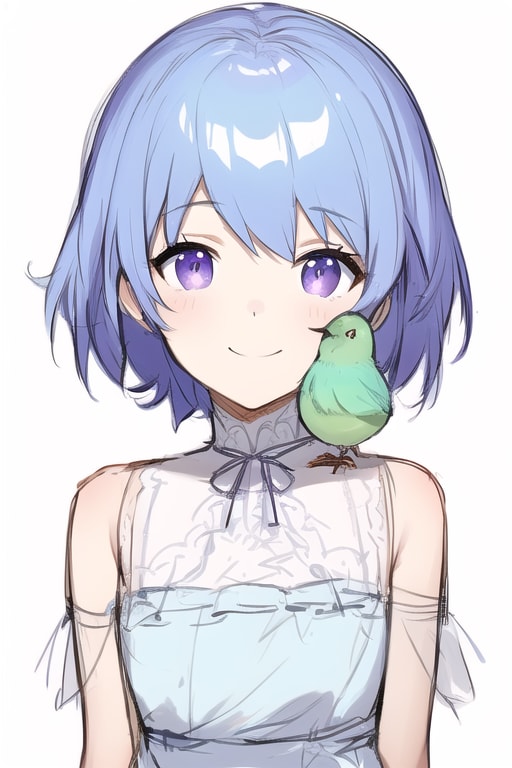 cute bird and a girl