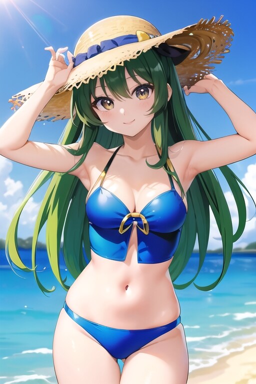 海が見える（緑髪娘）