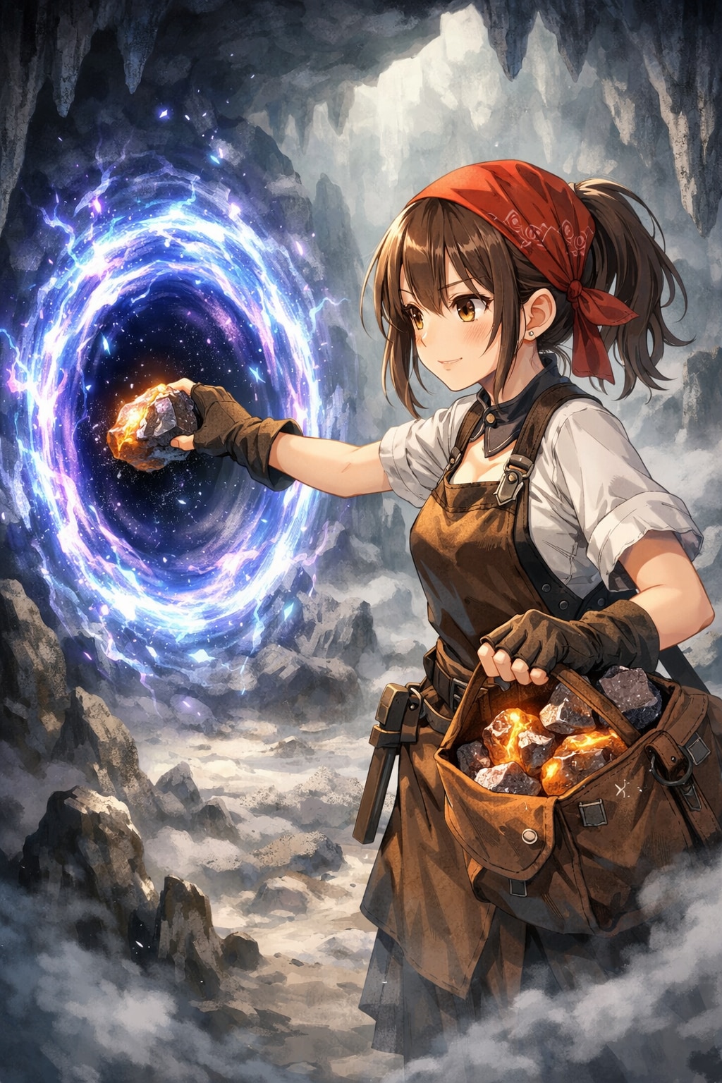 異次元収納に金属鉱石を入れる | の人気AIイラスト・グラビア