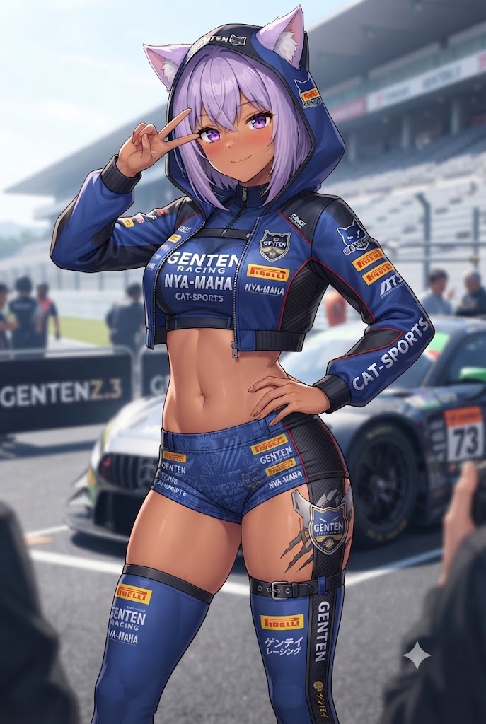 カメコに囲われる日焼けギャルのレースアンバサダーのシス