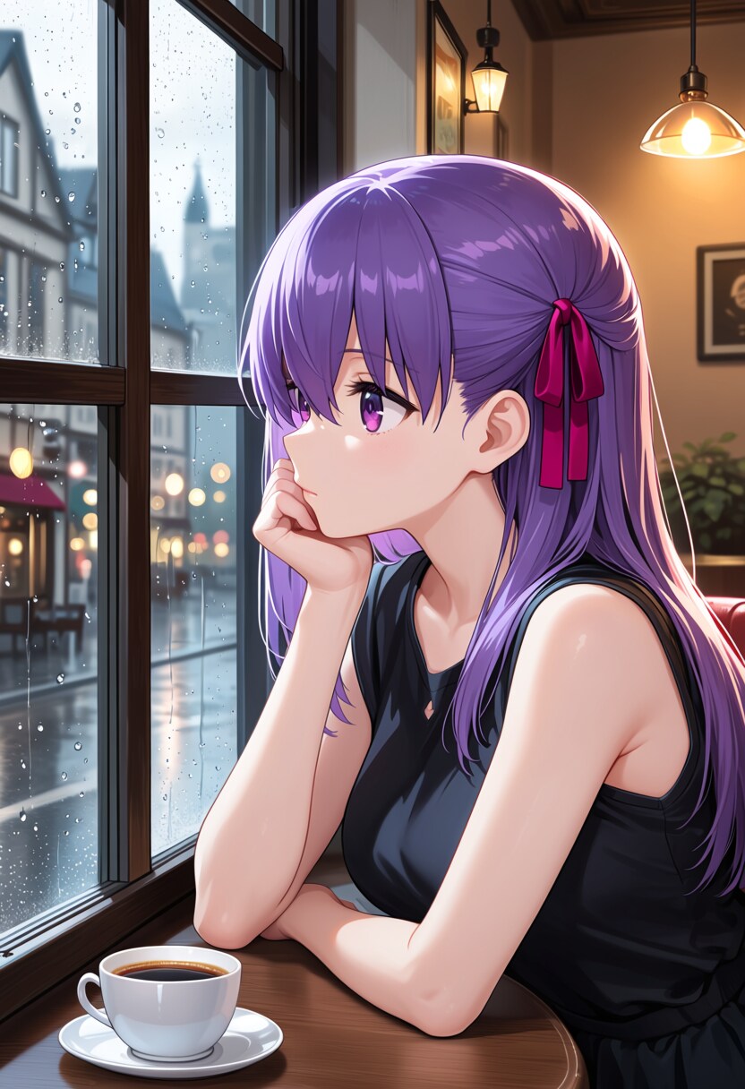 雨上がりの窓辺