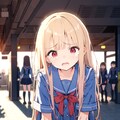 駅で迷って泣いている女の子（AQUA） 3枚目