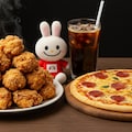 摩訶不思議食堂の唐揚げとピザのセット 5枚目