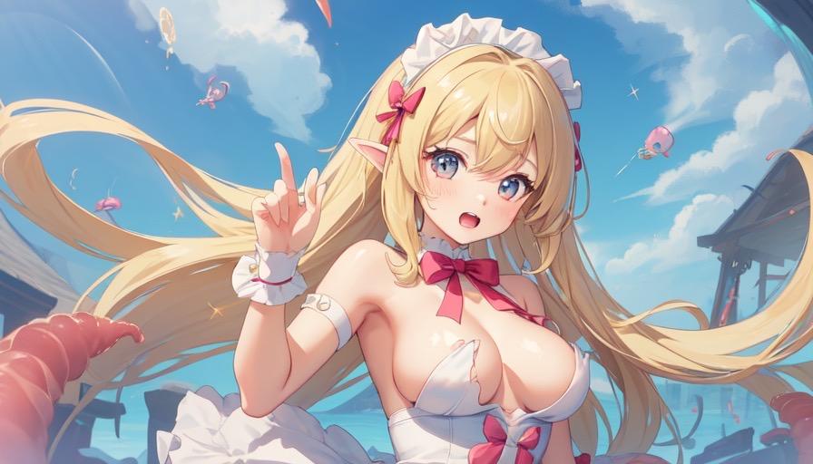 金髪メイドエロフ