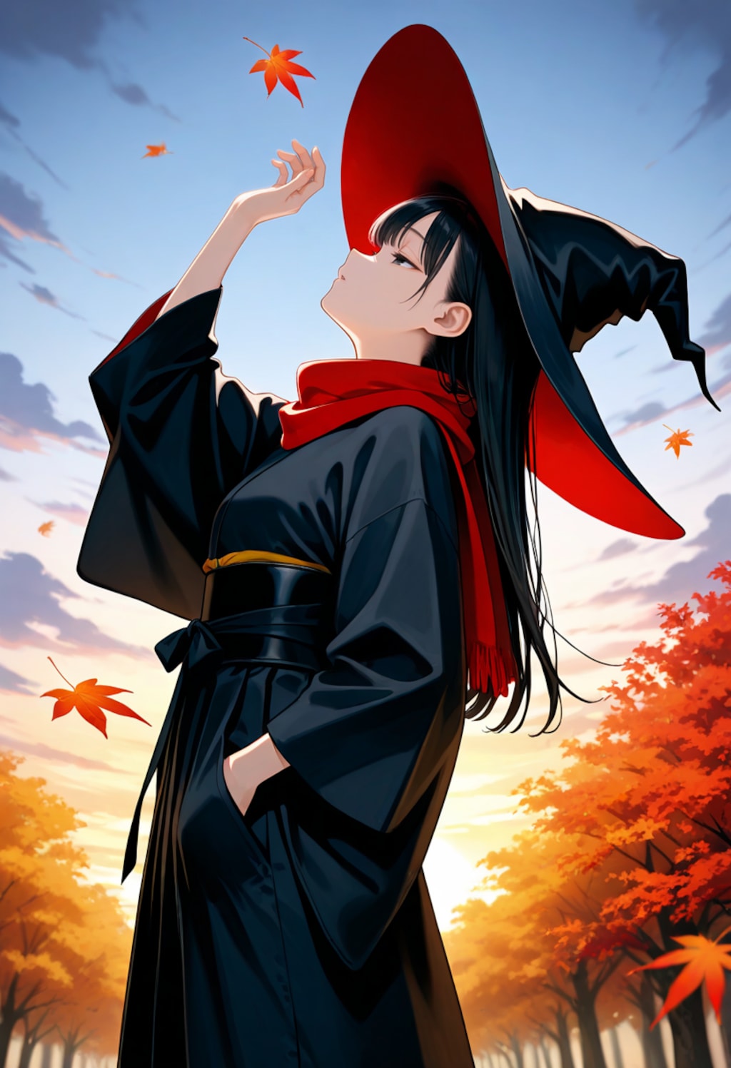 秋と紅葉と魔女さん