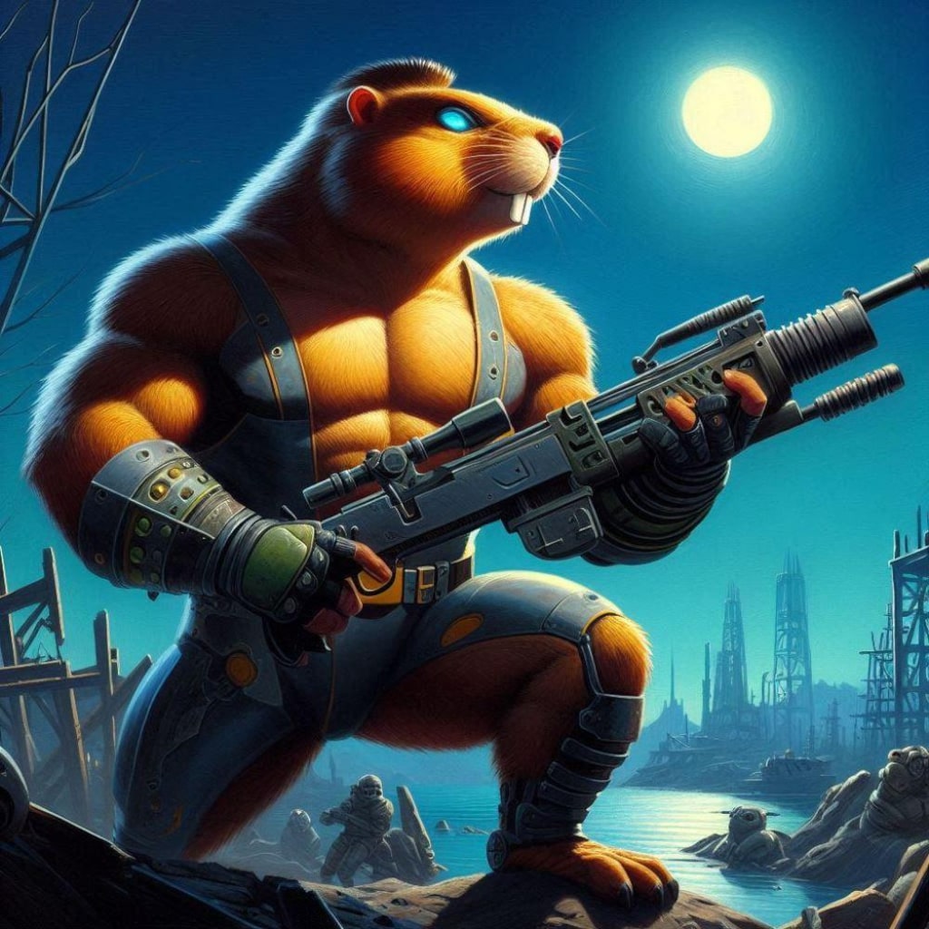 世紀末油絵風、パワーアーマーマーモット