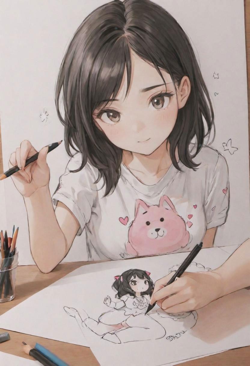 絵の中の少女と一緒にお絵描き