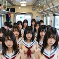 校則はヘアヌード学園の電車通学風景 8枚目